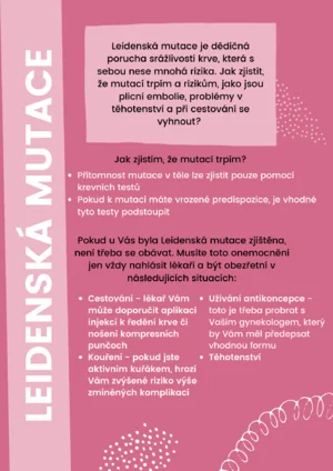 Rizika alkoholu při Leidenské mutaci