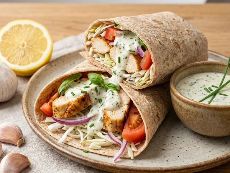 Zdravá tortilla s kuřecím masem a zeleninou
