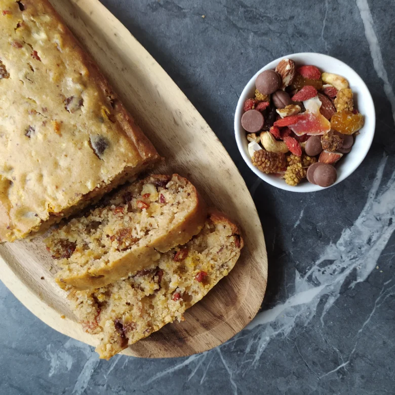 Fruit bread with nuts and dried fruit