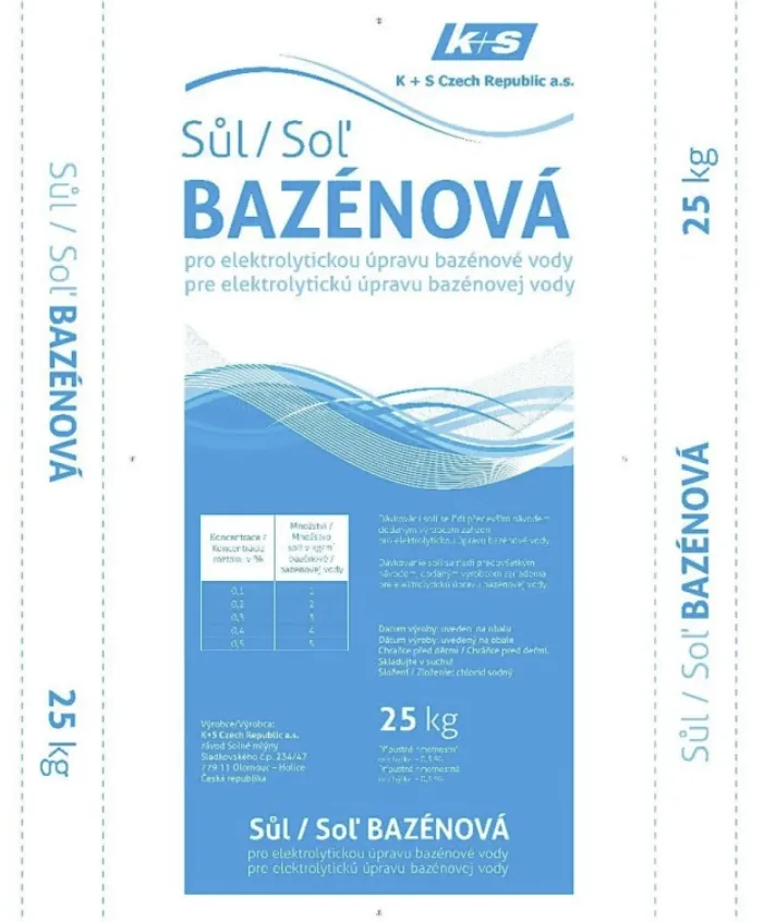 Sůl bazénová pro elektrolytickou úpravu vody